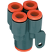 Metalwork - 2L42004 R42 6-6-6mm Techno Double Y Union Fitting - pneumaticsystems