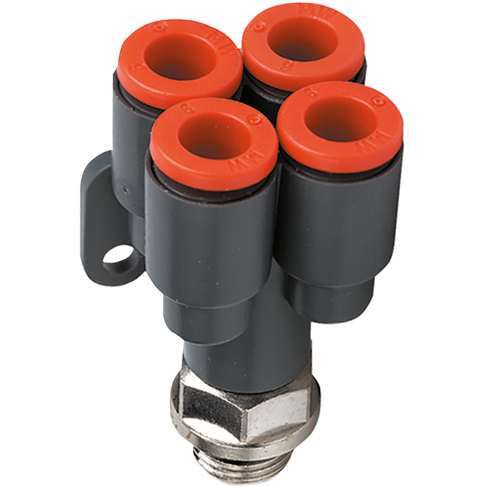 Metalwork - 2L43001 R43 4mm x M5 Techno Double Y Pneumatic Push-in Fitting - pneumaticsystems