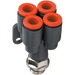 Metalwork - 2L43001 R43 4mm x M5 Techno Double Y Pneumatic Push-in Fitting - pneumaticsystems
