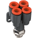 Metalwork - 2L43002 R43 4mm x 1/8 Techno Double Y Push-in Fitting - pneumaticsystems