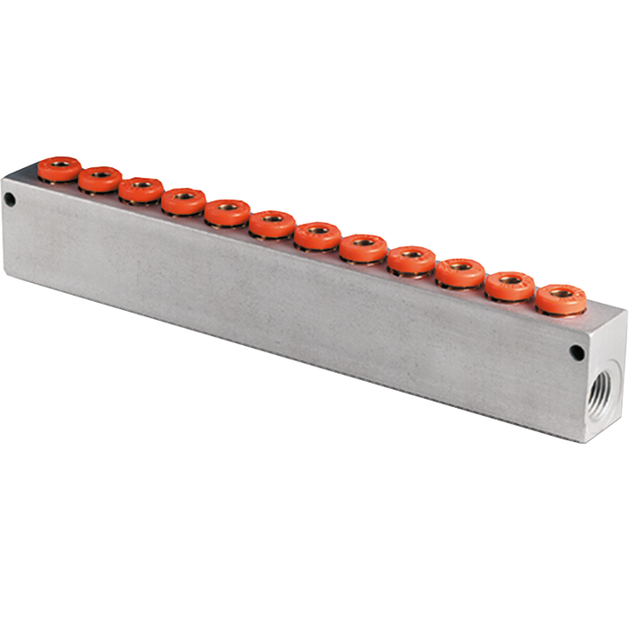 Metalwork - 7306212 6mm 12 Position Pneumatic Manifold - pneumaticsystems
