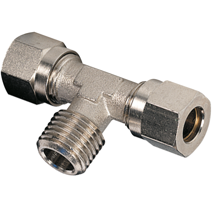 Metalwork - 2207004 B7 8/6 x 1/8 F/M/F Female/Male/Female Tee Fitting - pneumaticsystems