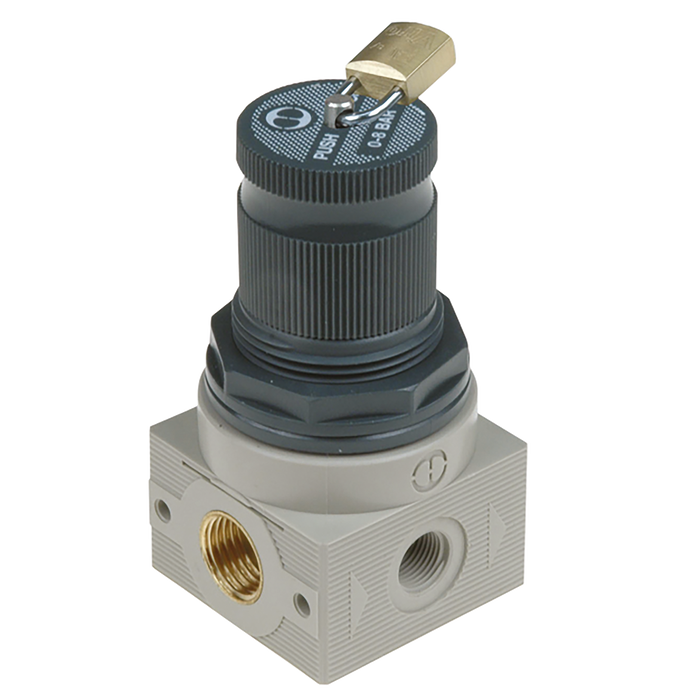 Metalwork - 5210004 Bit 1/4 Pressure Regulator 0-12 Bar Lockable - pneumaticsystems