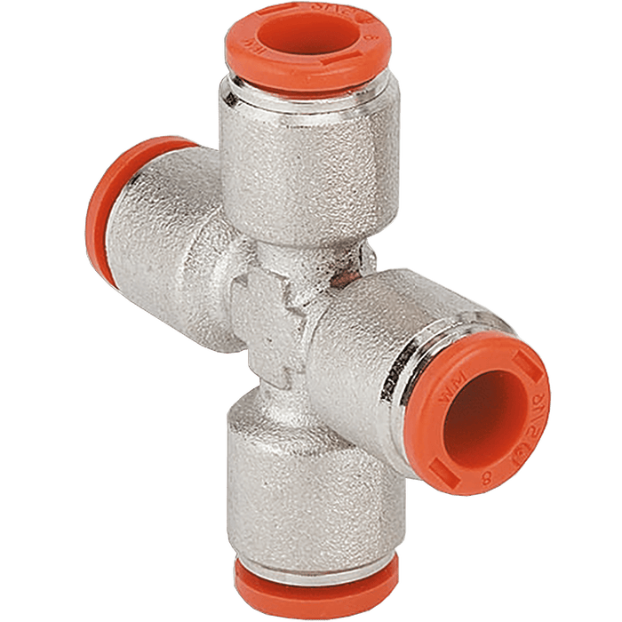 Metalwork - 2L40004 RL40 8mm Push-in Cross Fitting - pneumaticsystems