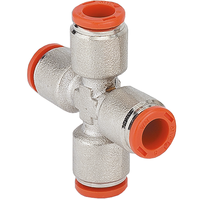 Metalwork - 2L40003 RL40 6mm Push-in Cross Fitting - pneumaticsystems