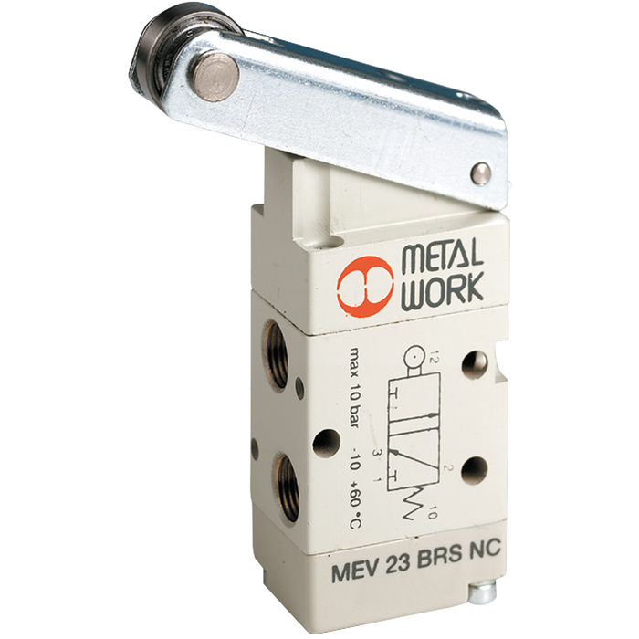Metalwork - 7001000500 S70 Series 1/8 3/2 Roller Lever Pneumatic Valve - pneumaticsystems