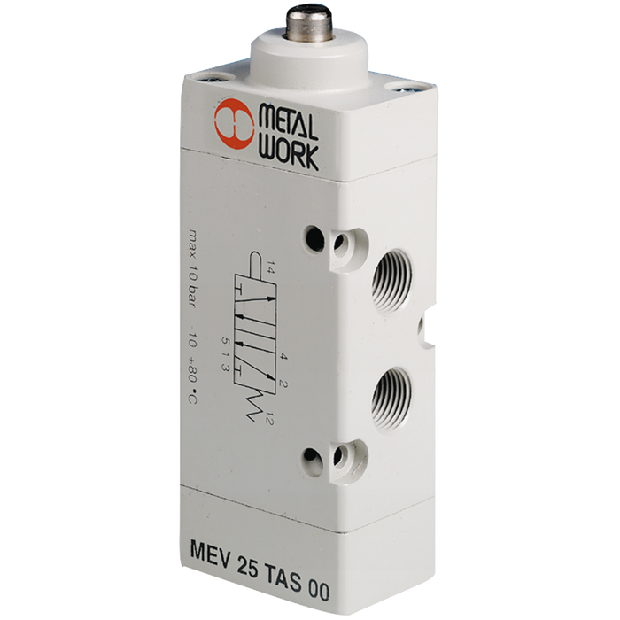 Metalwork - 7001000110 S70 Series 1/8 5/2 Assisted Plunger Pneumatic Valve - pneumaticsystems