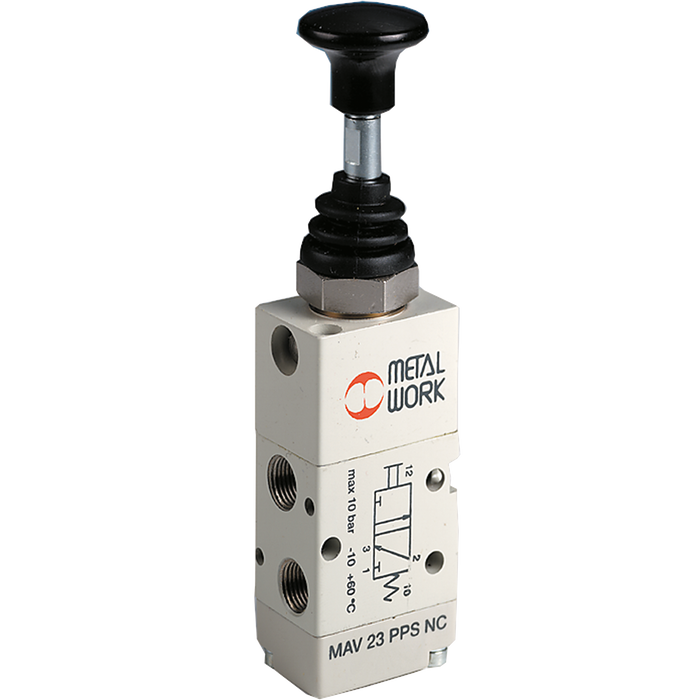 Metalwork - 7010001300 S70 1/8 3/2 NC Push/Pull Pneumatic Valve - pneumaticsystems