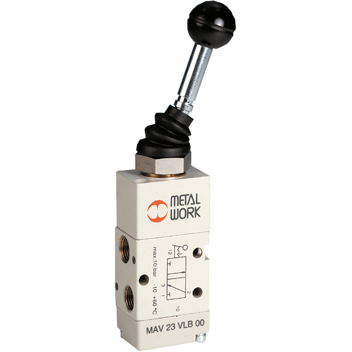 Metalwork - 7010001400 S70 1/8 3/2 NC Lever/Lever Pneumatic Valve - pneumaticsystems