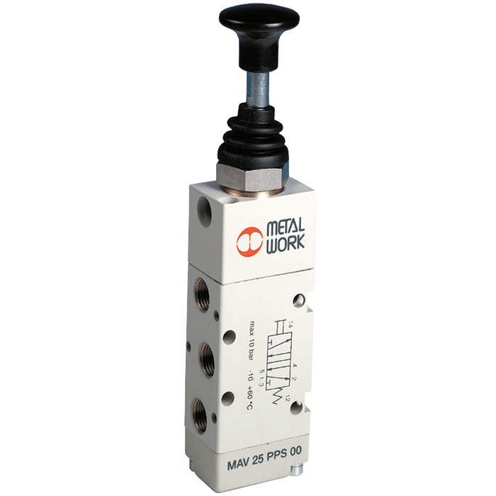 Metalwork - 7010001500 S70 1/8 5/2 Push/Spring Pneumatic Valve - pneumaticsystems