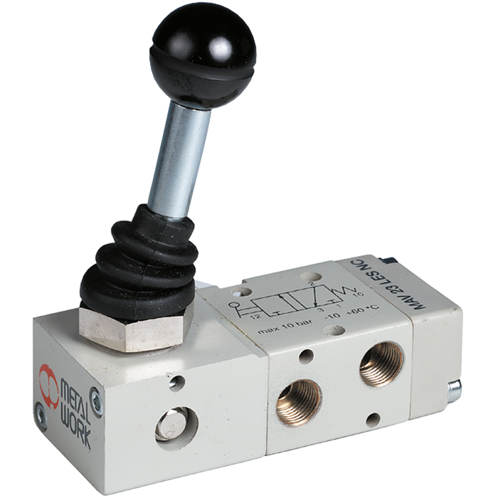Metalwork - 7010000200 S70 1/8 3/2 NC 90' Lever/Lever Pneumatic Valve - pneumaticsystems