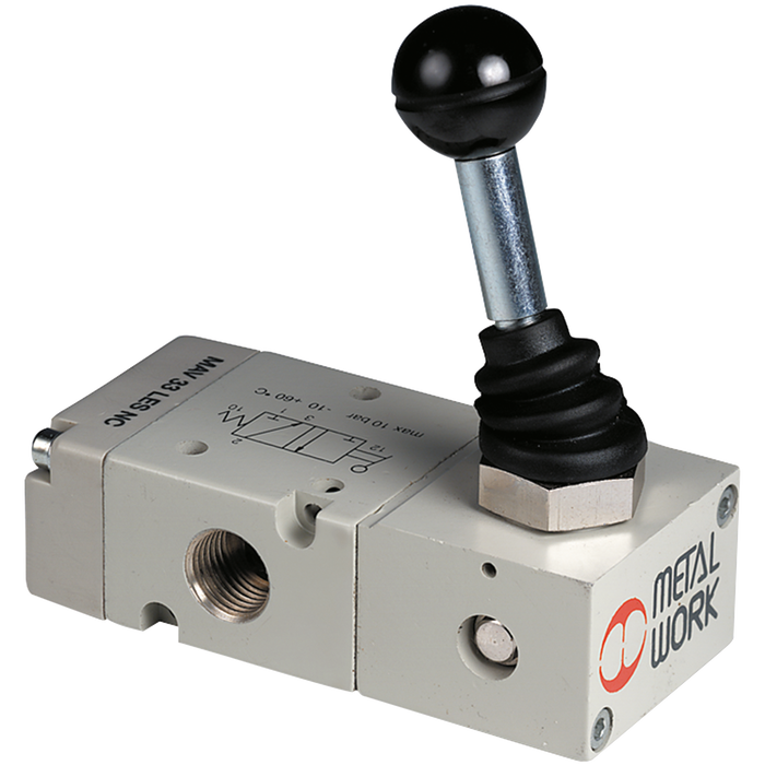 Metalwork - 7020000200 S70 1/4 3/2 NC 90° Lever/Lever Pneumatic Valve - pneumaticsystems