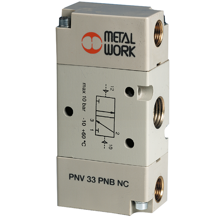 Metalwork - 7020010100 S70 1/4 3/2 NC Pilot/Pilot Pneumatic Valve - pneumaticsystems