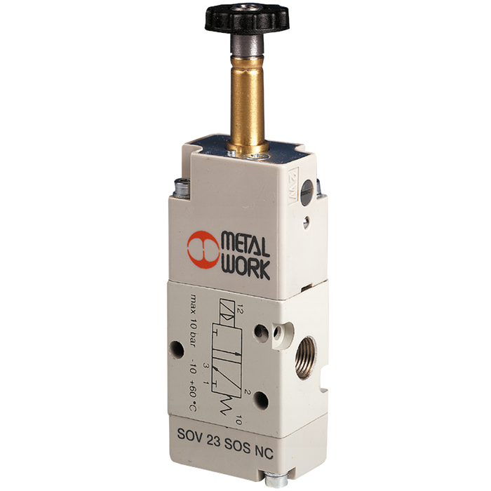 Metalwork - 7010020400 S70 1/8 3/2 Normally Open Solenoid/Spring Valve - pneumaticsystems