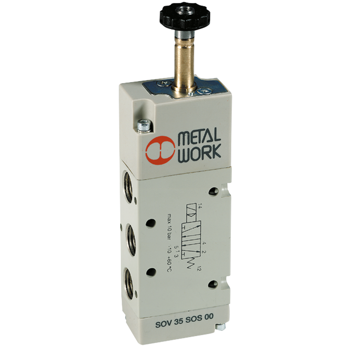 Metalwork - 7020021100 S70 1/4 5/2 Solenoid/Spring Pneumatic Valve - pneumaticsystems