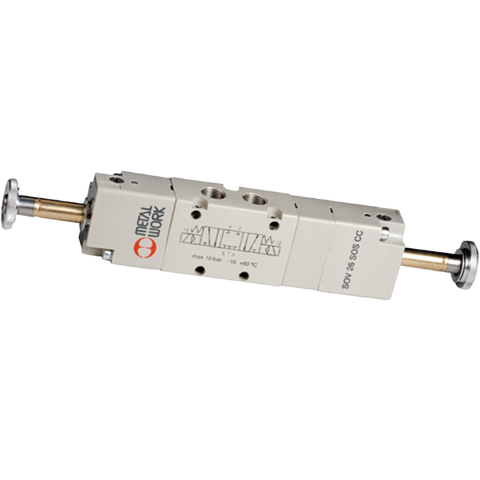 Metalwork - 7010022100 S70 1/8 5/3 Solenoid/Solenoid Closed Center Pneumatic Valve - pneumaticsystems