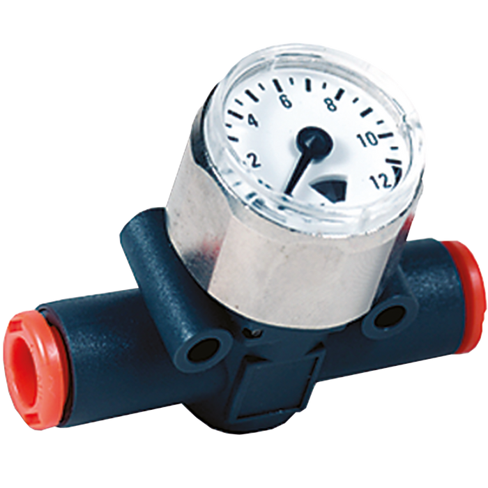 Metalwork - 9067024 Line On Line 8mm Pressure Gauge - pneumaticsystems