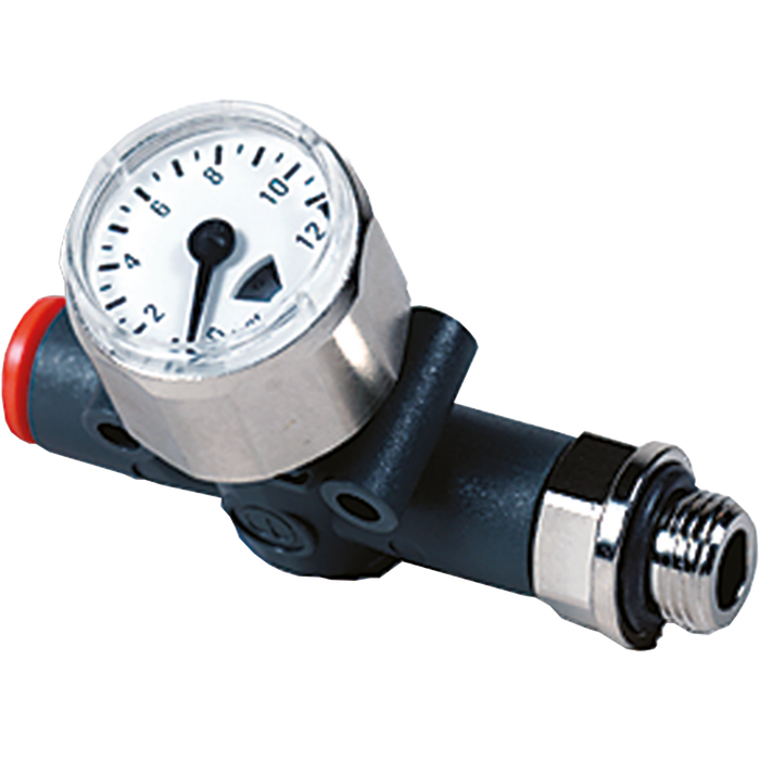Metalwork - 9067111 Line On Line Pressure Gauge 8mm x 1/4 - pneumaticsystems
