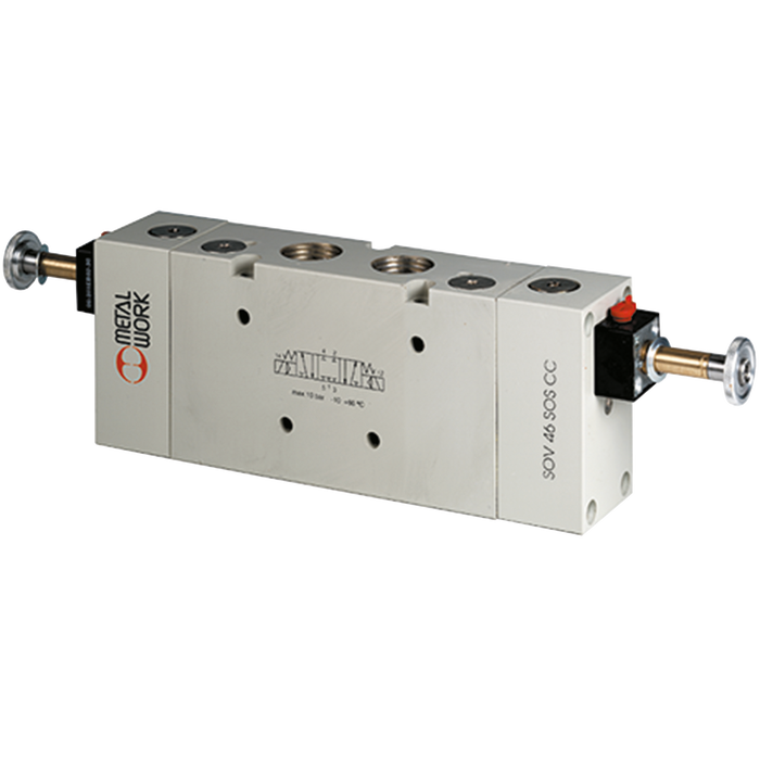 Metalwork - 7030022100 S70 1/2 5/3 Solenoid-Solenoid Closed Center Valve - pneumaticsystems