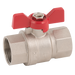 FT Pro - BV12-1W 1" BSPP Brass Ball Valve Fullbore Red Wing Handle - pneumaticsystems