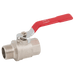 FT Pro - BV13-1 1" BSPT M X 1" BSPP F Brass Ball Valve Red Lever Handle - pneumaticsystems