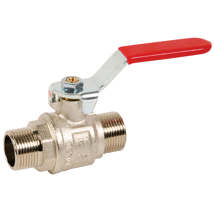 FT Pro - BV538-1 1" BSPP Brass Ball Valve Red Lever Handle - pneumaticsystems