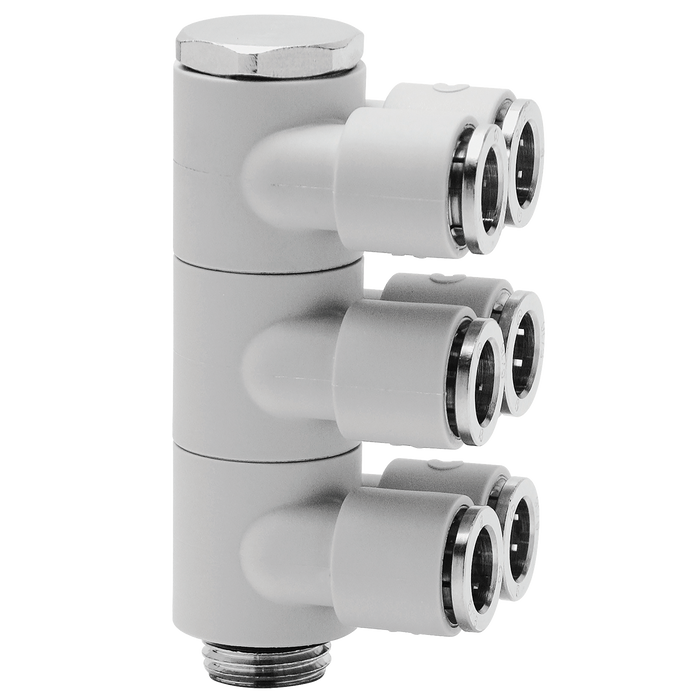 6Mm X 1/8 Bspp Tri Adj Twin Banjo 6 Out