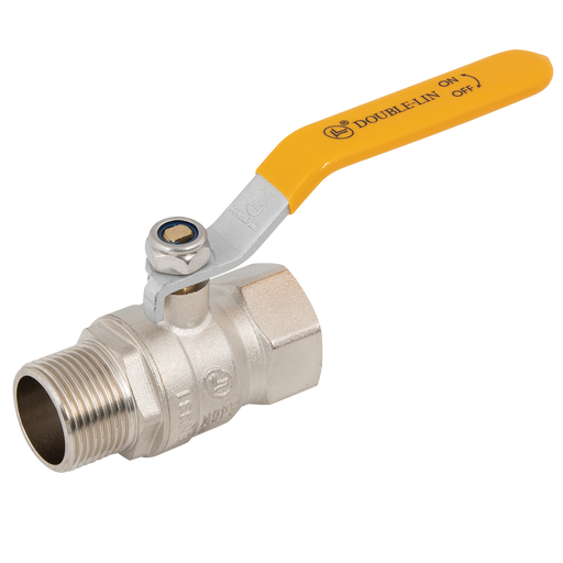 FT Pro - 1073-12 1/2" BSPM X 1/2" BSPF Gas App Brass Ball Valve - pneumaticsystems