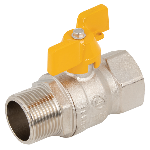 FT Pro - 1074-1 1" BSP Brass Ball Valve Gas App Butterfly Handle - pneumaticsystems