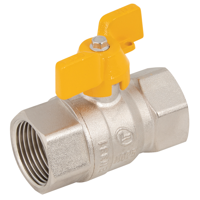 FT Pro - 1072-12 1/2" BSP Brass Ball Valve Gas App Butterfly Handle - pneumaticsystems