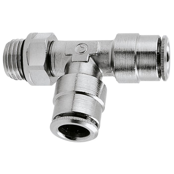 6Mm Od X 1/8 Bsp O-Ring Swivel Run Tee