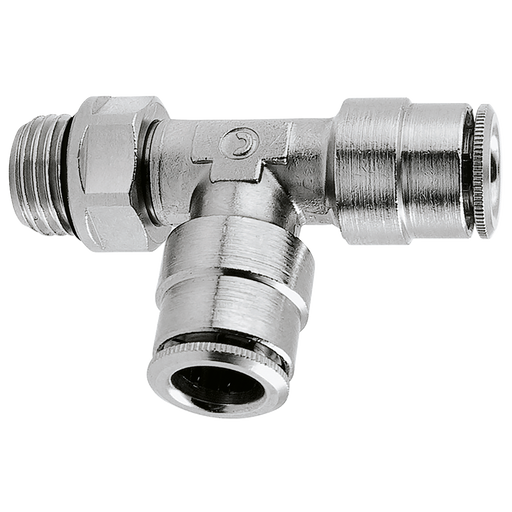 12Mm Od X 3/8 Bsp O-Ring Swivel Run Tee