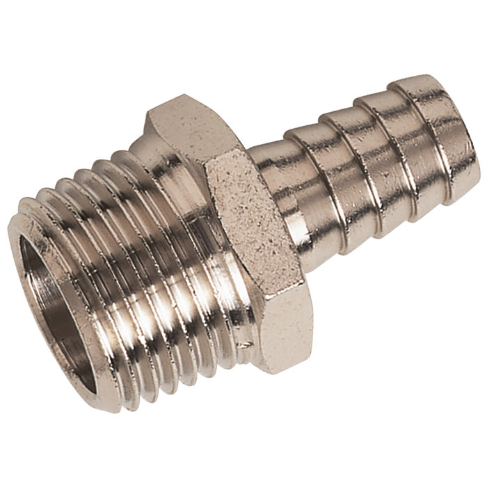 FT Pro - 3040-4-1/8 1/8" BSPT Male Straight Hose Tails, Nickel Plated Brass - pneumaticsystems