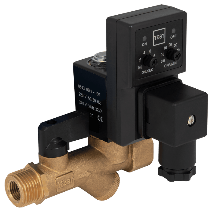 FT Pro - 728A-04AC220 1/2" Brass Easy Strain 220V AC Auto Drain - pneumaticsystems