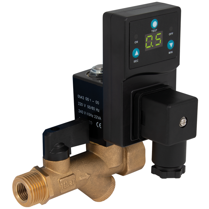 FT Pro - 728A790-04AC220 1/2" Brass Digital Timer 220V AC Auto Drain - pneumaticsystems