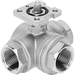 1.1/4" Npt 316 Ss Ball Valve 3/2-Way Pn63