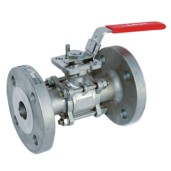 FT Pro - 711 11 3" PN40 3PC Flanged FSAS Full Bore Ball Valve Dm LVR - pneumaticsystems