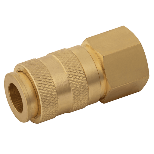FT Pro - B25B06F ECF06B - 3/8" BSPP Female SRS-25 Brass Coupling - pneumaticsystems