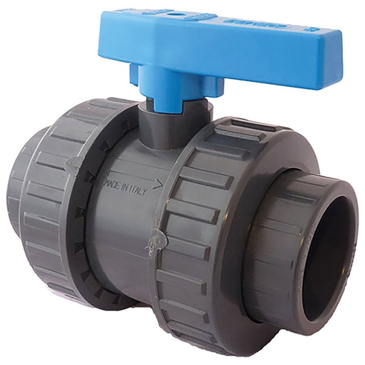 FT Pro - ITM-2166S106Q UPVC Std PLN Dbl Union Ball Valve Lv, EPDM 1.1/2" - pneumaticsystems