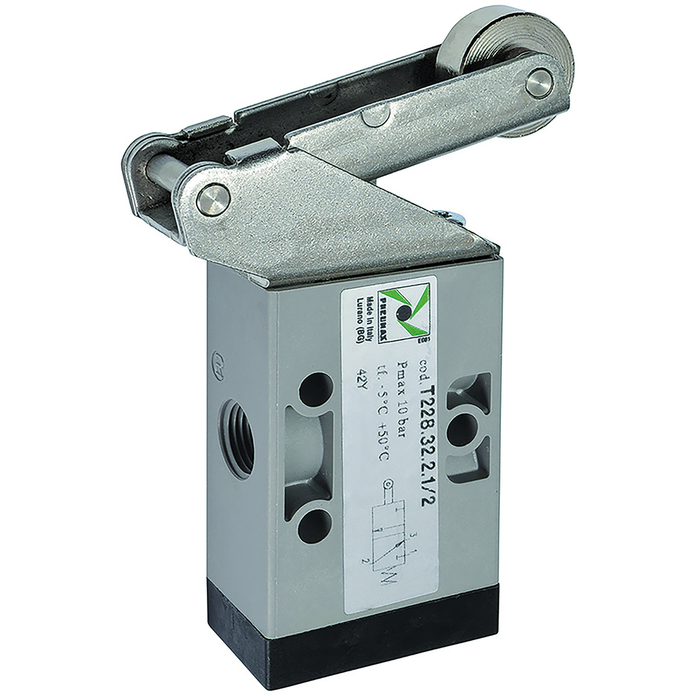 Pneumax 105.52.2.1 M5 - 5/2 Plastic Roller Lever Valve - pneumaticsystems