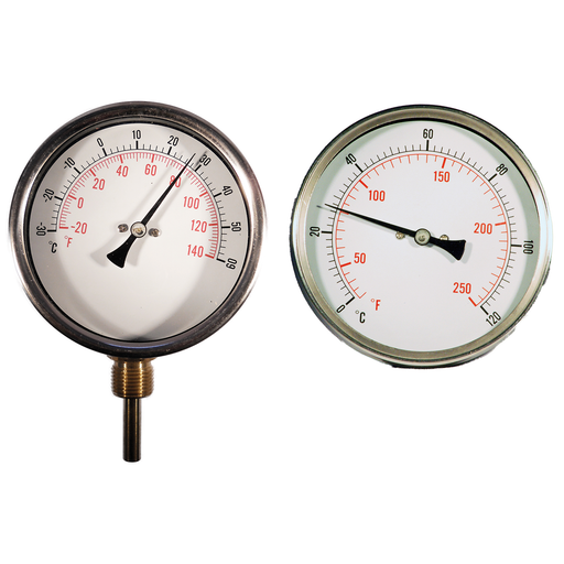 FT Pro - T401F251A 100MM Temperature Gauge Back Connection - pneumaticsystems