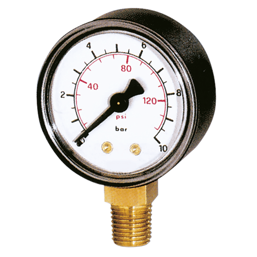 FT Pro - PGB051018 Pressure Gauge 50MM DIA 0-10 Bar 1/8" - pneumaticsystems