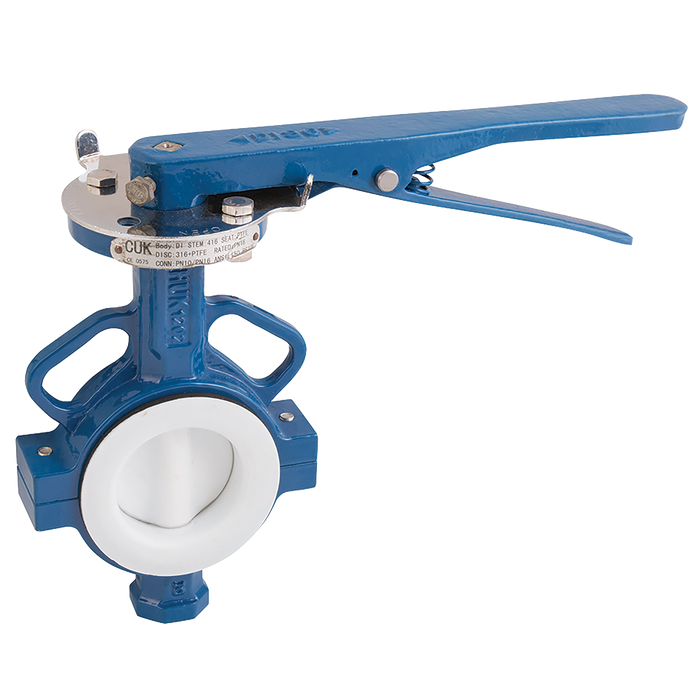 FT Pro - 2014WP 09 2" Wafer Butterfly Valve PTFE Lined Lever Operated - pneumaticsystems