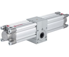 M/162063/MI/90, Rotary rack and pinion double acting actuator, 43.8 Nm torque, 90° rotation