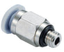 M24250118, Pneufit M Push-in fitting, Adaptor, Straight, External/Internal hex, 1/8", 1/8" NPT
