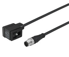 NC-DINIA-123MS-A, Valve connector DIN form B Industrial Standard, 3 Pin, A-coded, M12, 0.6m
