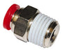 C01250428, Pneufit C Push-in fitting, Adaptor, Straight, External/Internal hex, 4mm, R1/4