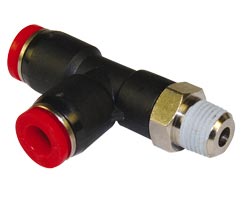 C01681018, Pneufit C Push-in fitting, Adaptor, Swivel side tee, 10mm, R1/8