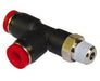 C01681048, Pneufit C Push-in fitting, Adaptor, Swivel side tee, 10mm, R1/2