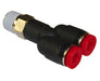 C01880438, Pneufit C Push-in fitting, Adaptor, Swivel Y, 4mm, R3/8
